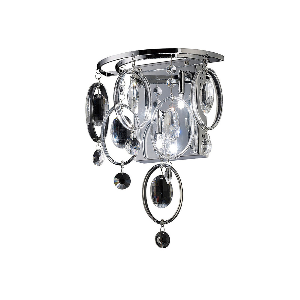 Solana 3 Light Crystal Wall Light - Polished Chrome