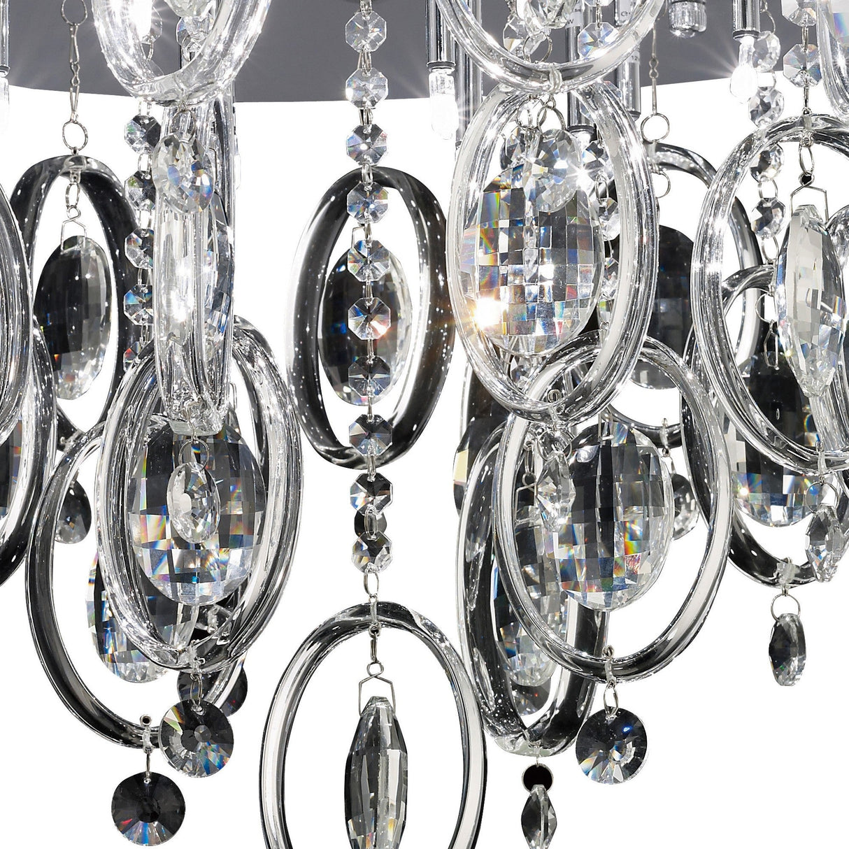 Solana 18 Light Crystal Flush Ceiling Light – Polished Chrome