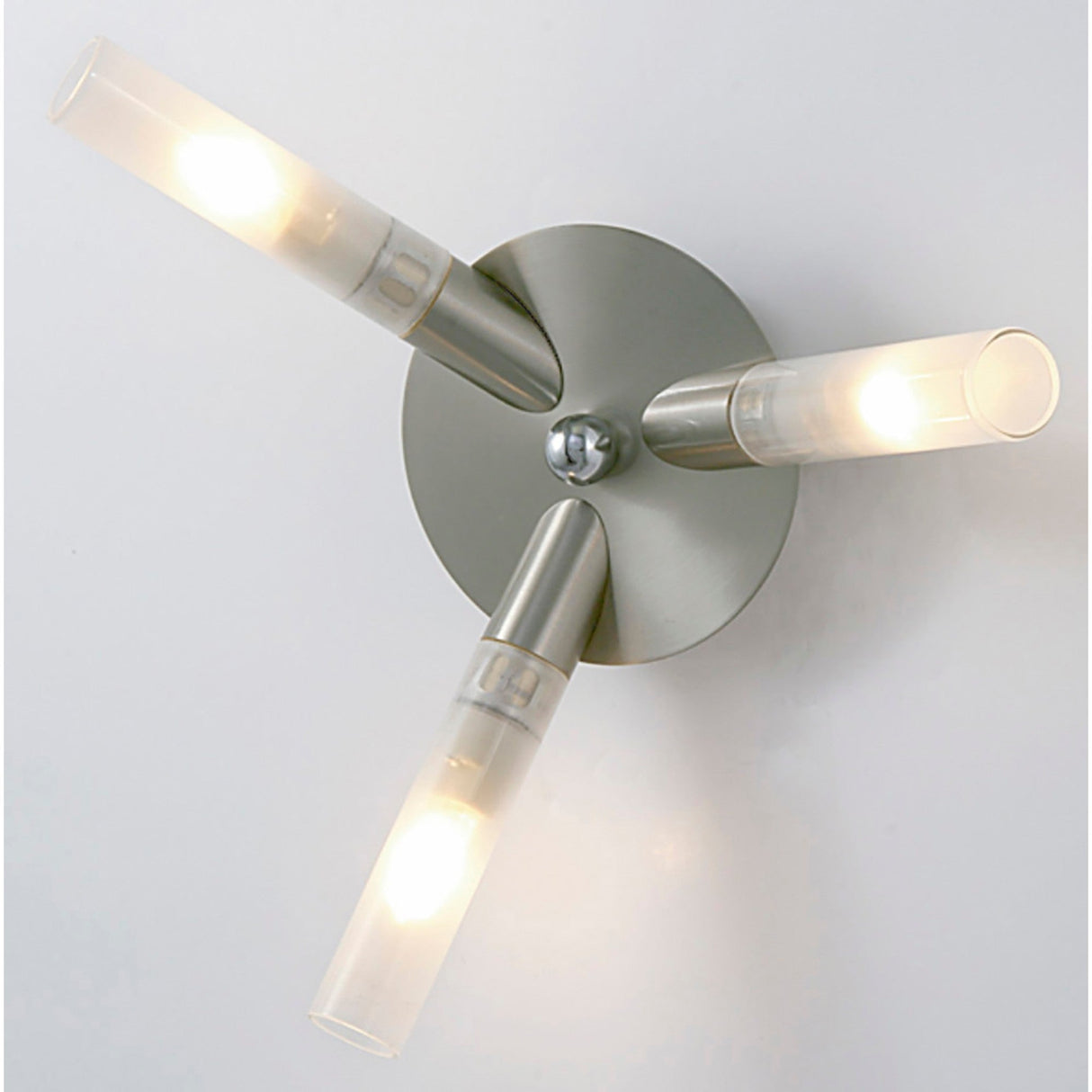 Sona 3 Light Frosted Glass Semi-Flush Ceiling Light – Satin Chrome