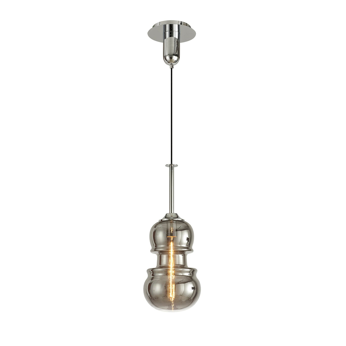 Sonata 22cm 1 Light Pendant Light - Polished Chrome & Graphite