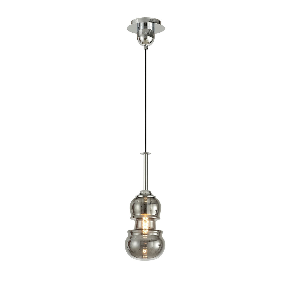 Sonata 15cm 1 Light Pendant Light - Polished Chrome & Graphite
