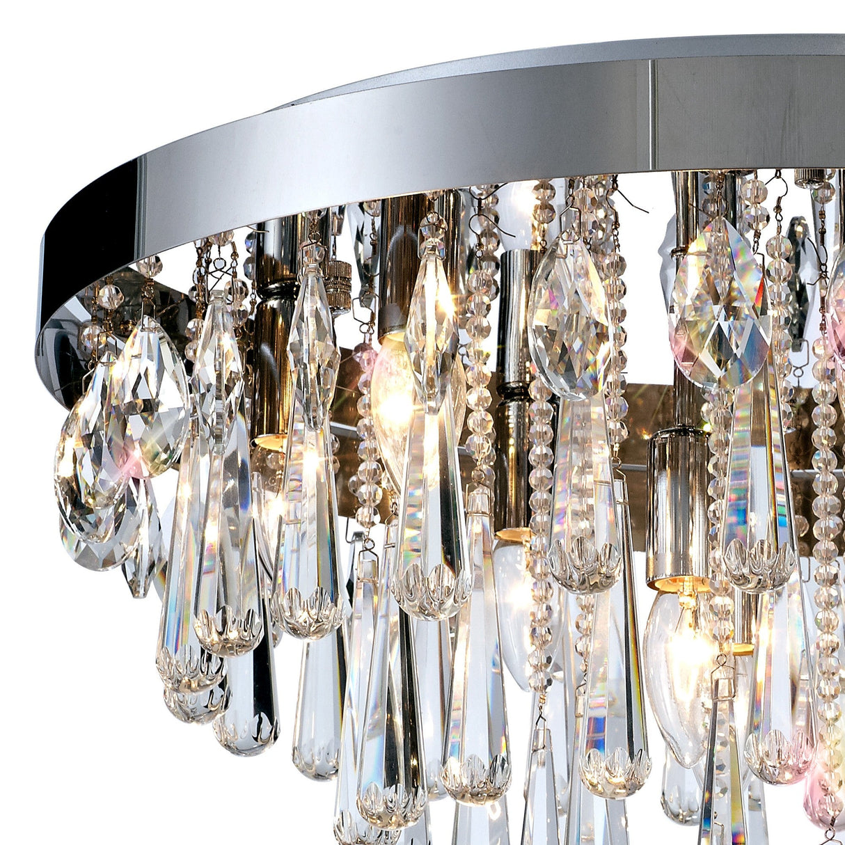 Sophia 8 Light Crystal Flush Ceiling Light – Polished Chrome