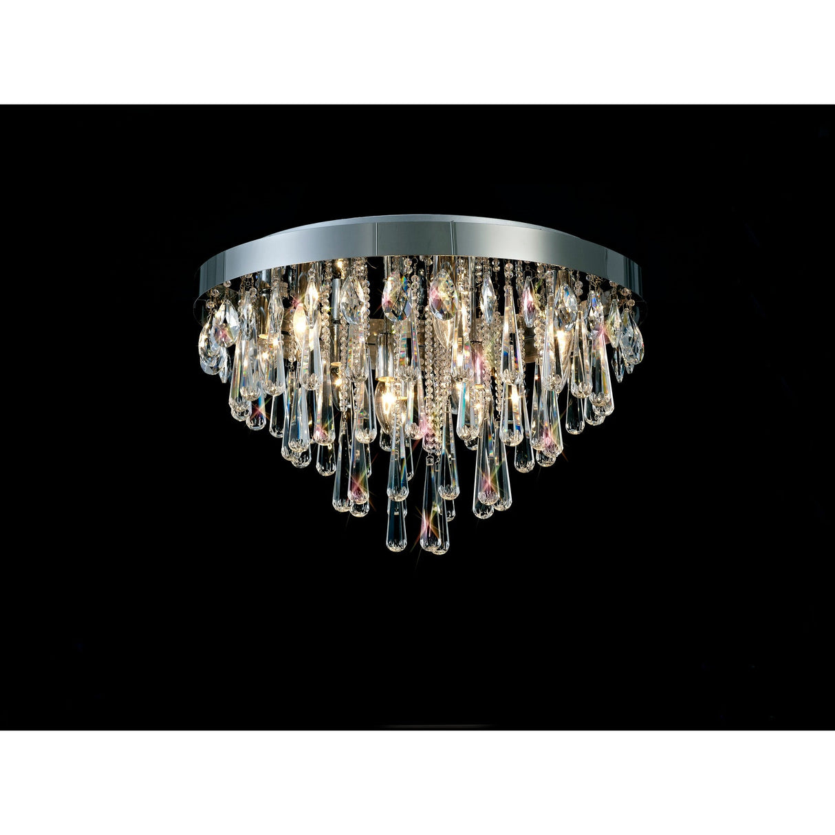 Sophia 8 Light Crystal Flush Ceiling Light – Polished Chrome