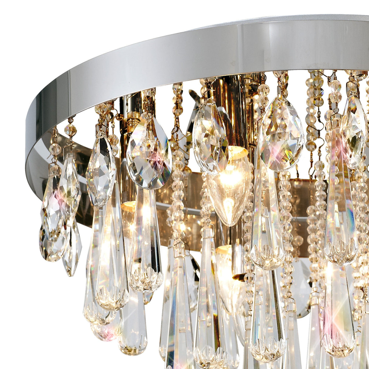 Sophia 10 Light Crystal Flush Ceiling Light – Polished Chrome
