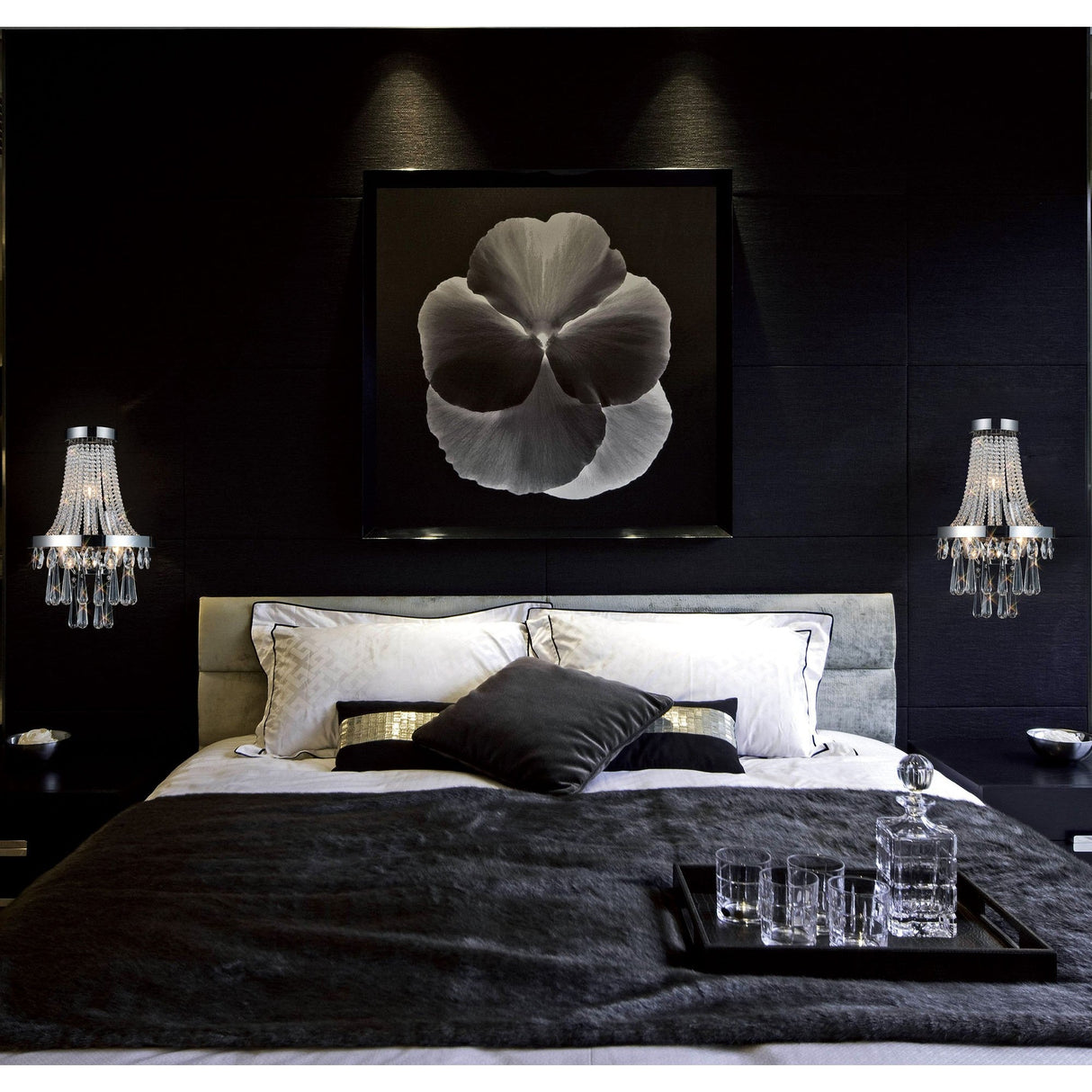 Sophia 3 Light Crystal Wall Light - Polished Chrome