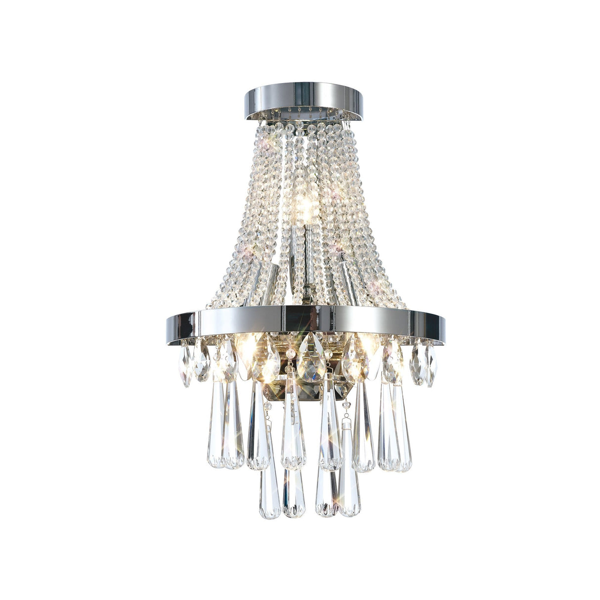 Sophia 3 Light Crystal Wall Light - Polished Chrome