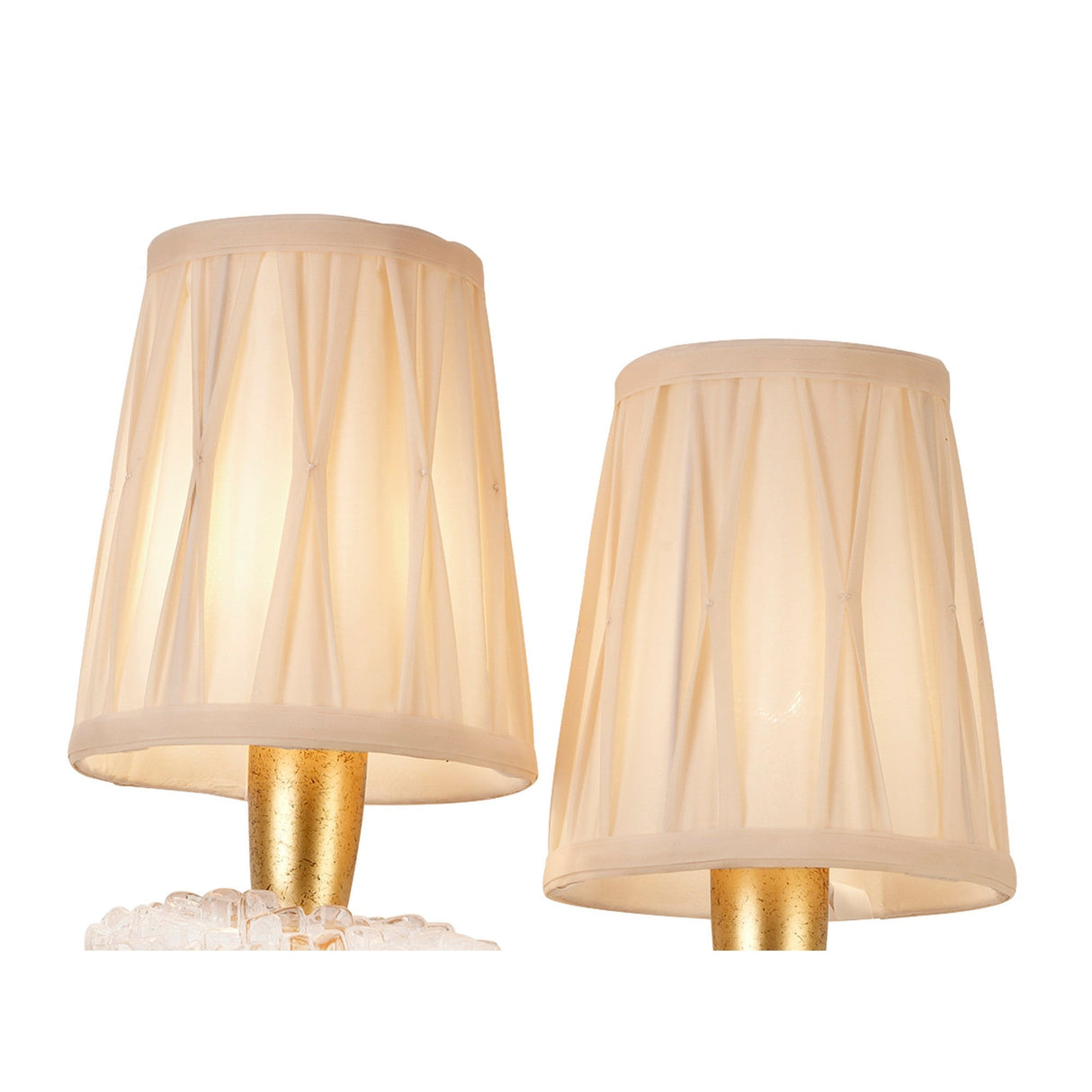 Sophie 2 Light Wall Light - Gold With Cream Shades