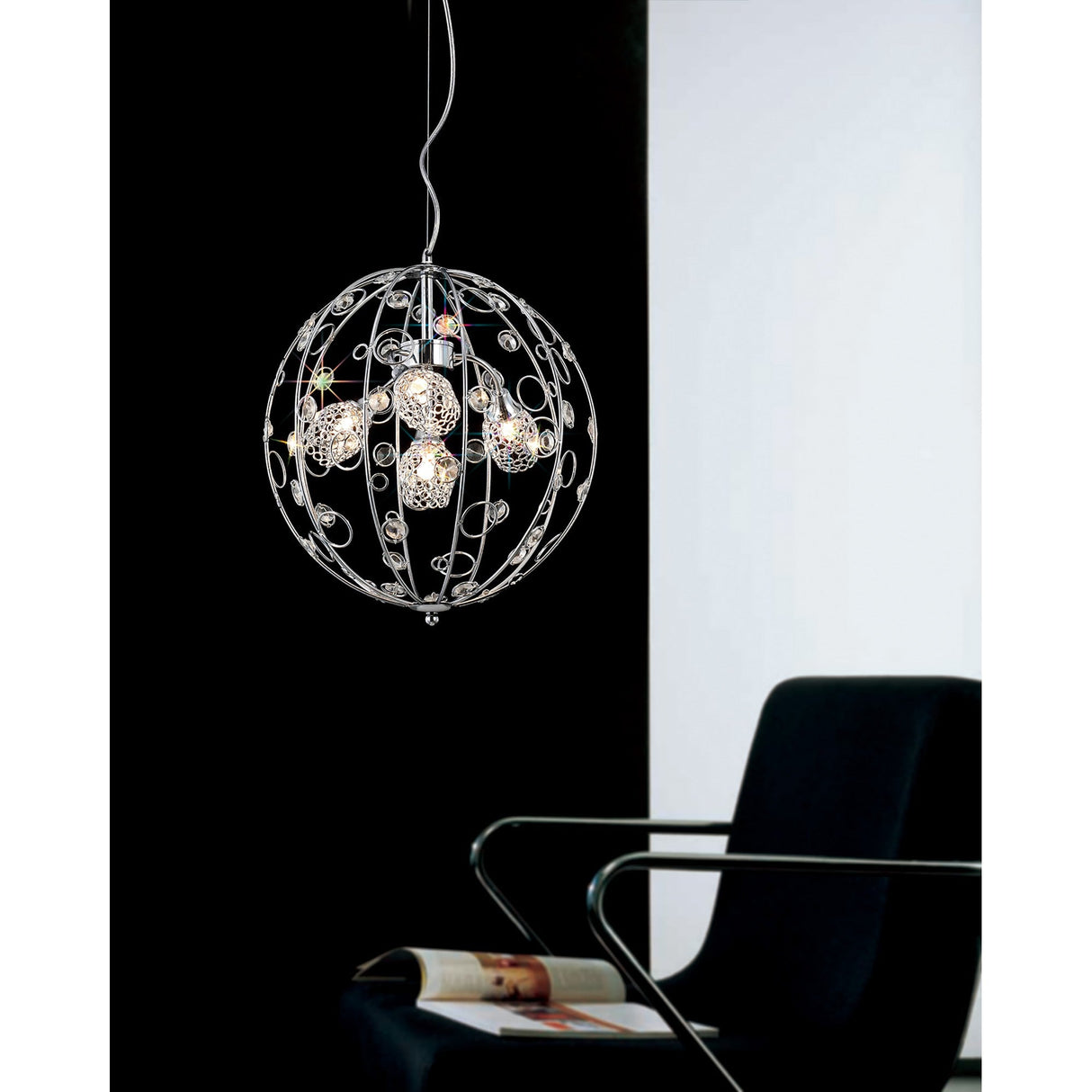 Sorrento 3 Light Crystal Pendant Light – Polished Chrome