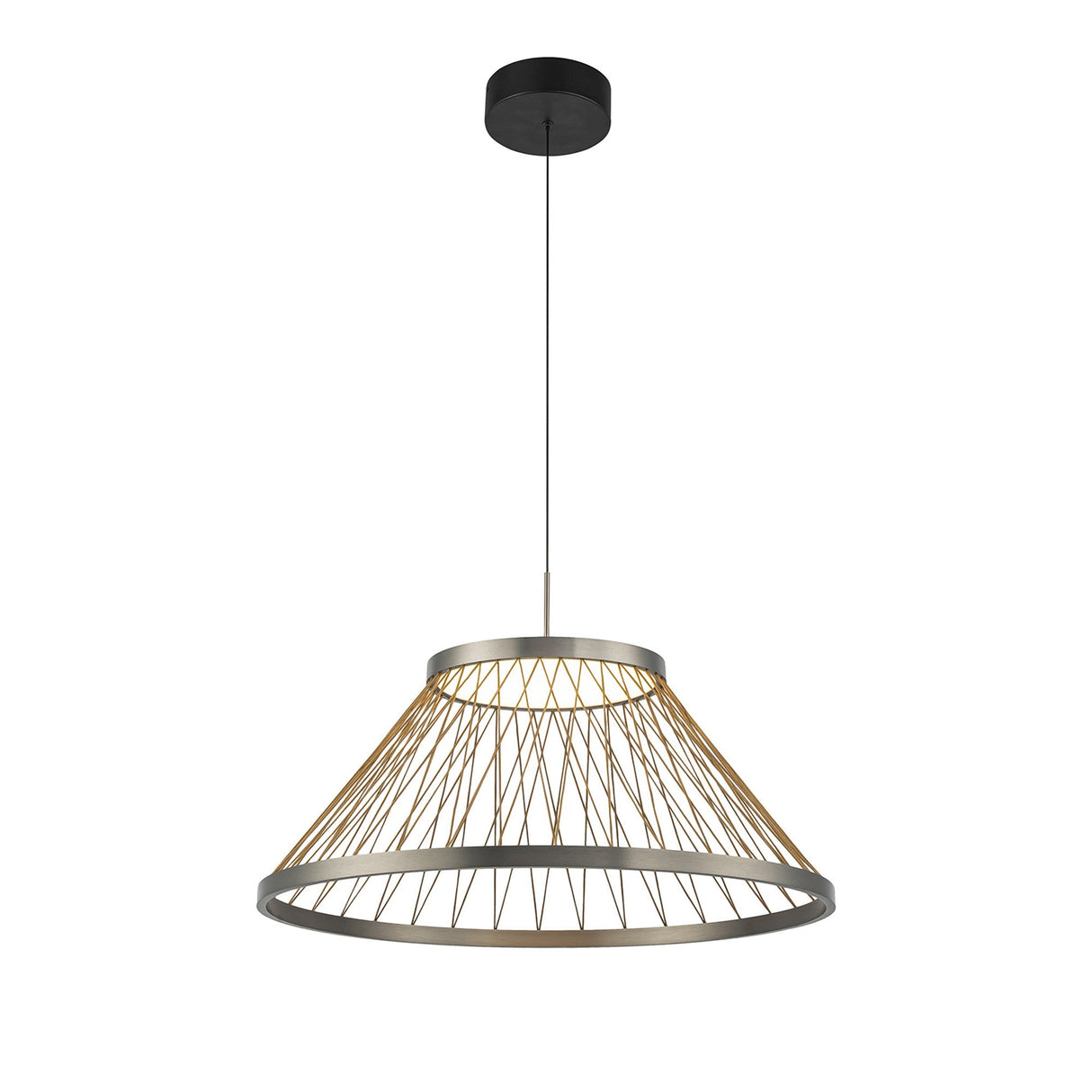 Spider 60cm LED Pendant Light 43W 3000K - Matt Grey & Brown
