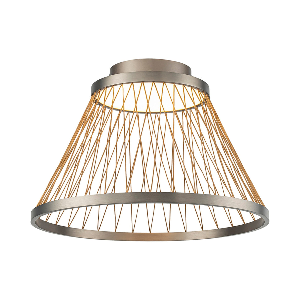 Spider LED Semi-Flush Ceiling Light 43W 3000K - Matt Grey/Brown