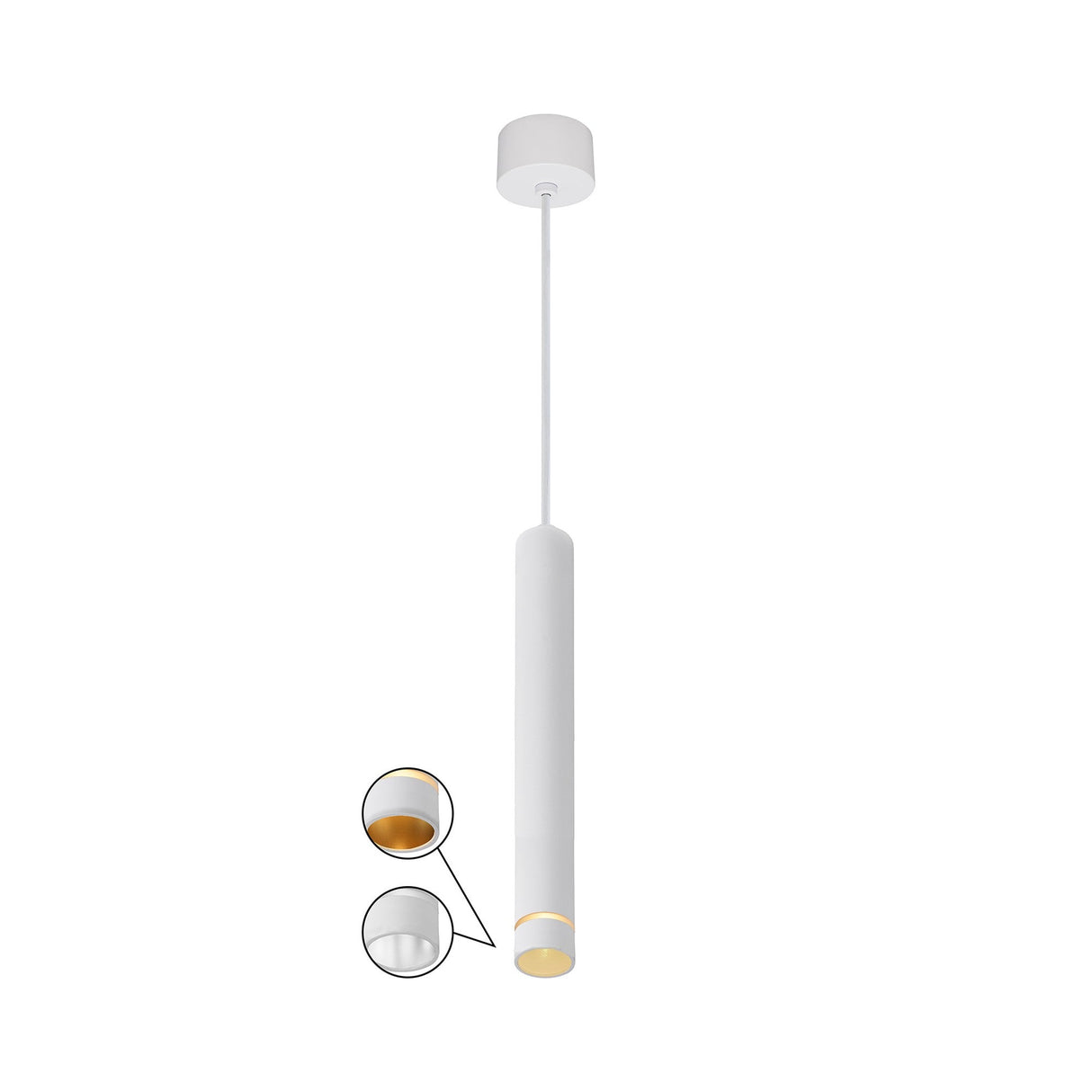 Split 6.5cm 1 Light Pendant Light - White