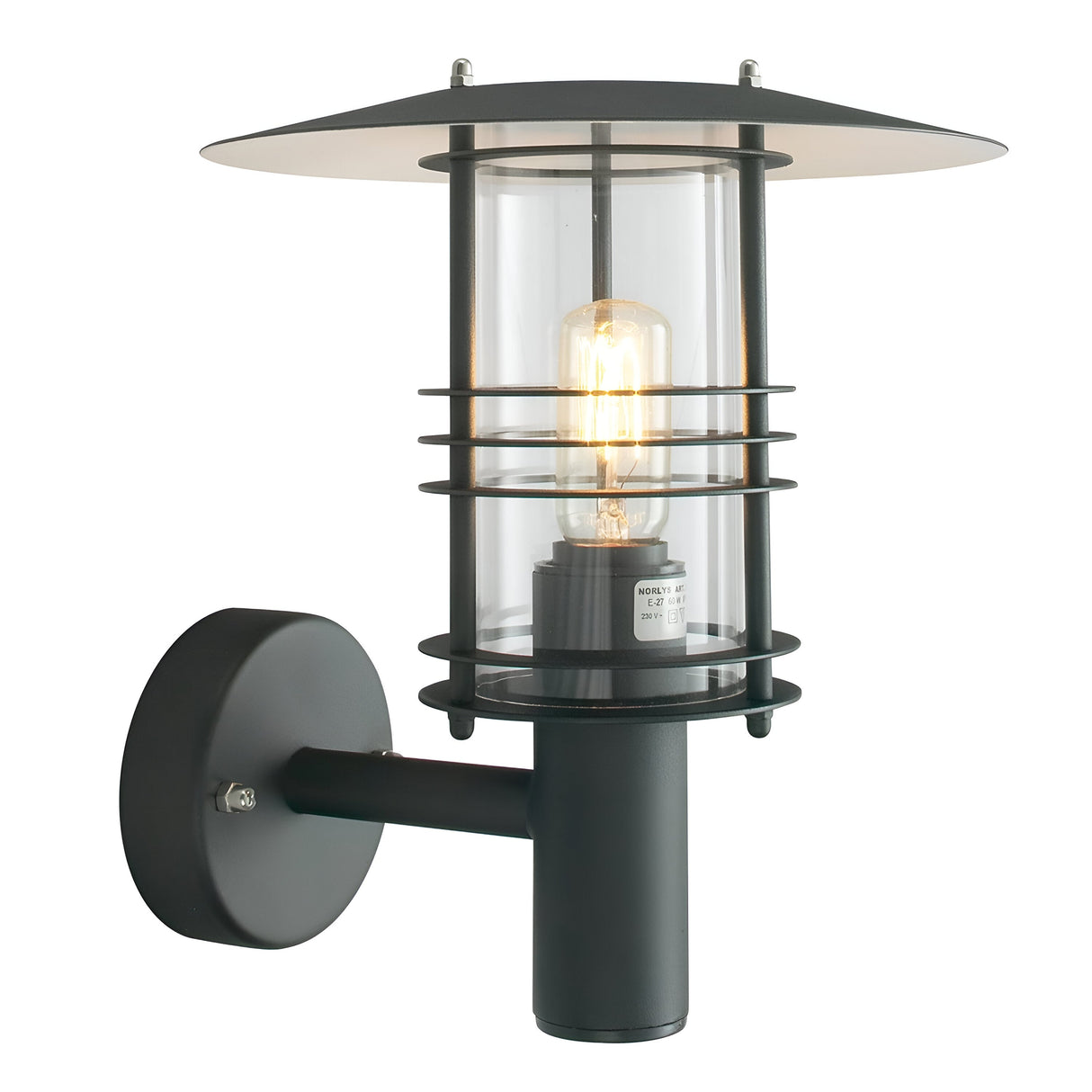 Stockholm 1 Light Wall Lantern - Black