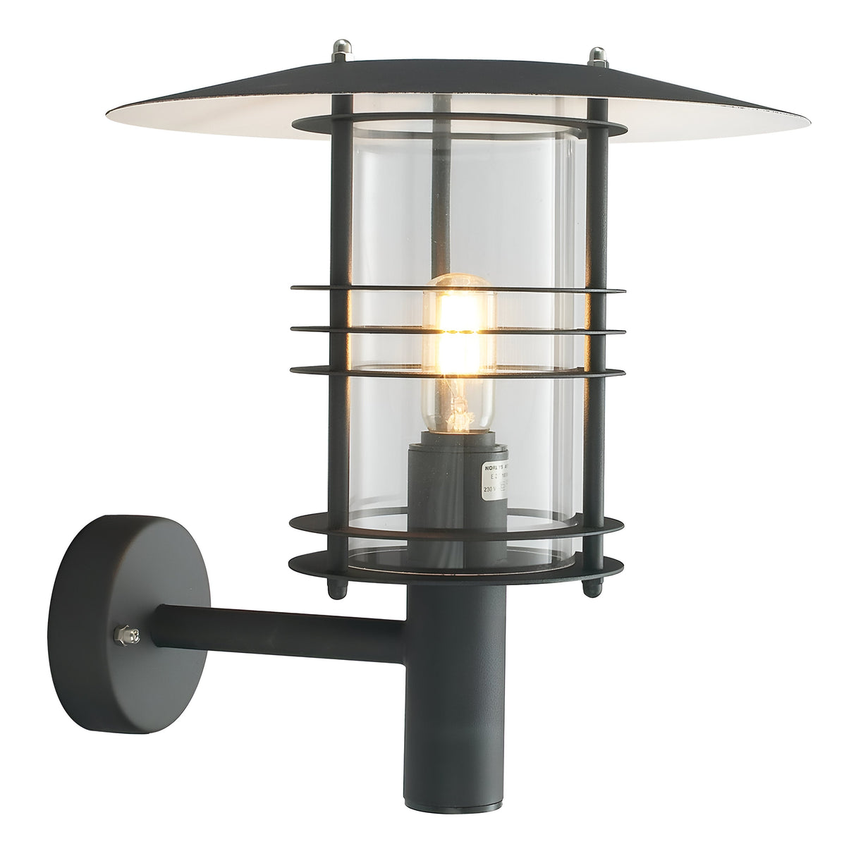 Stockholm 1 Light Grande Wall Lantern - Black