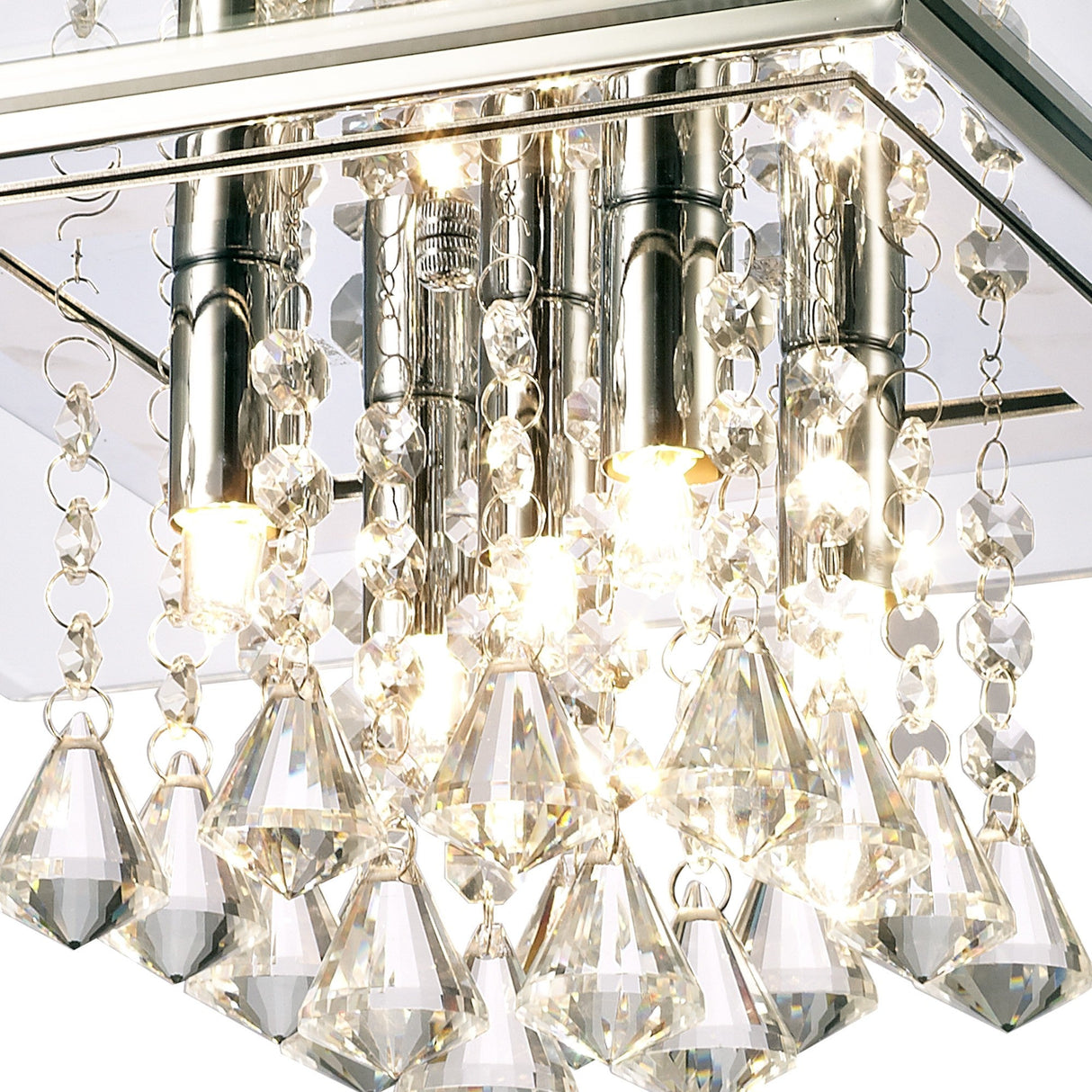 Starda 5 Light Crystal Flush Ceiling Light – Chrome