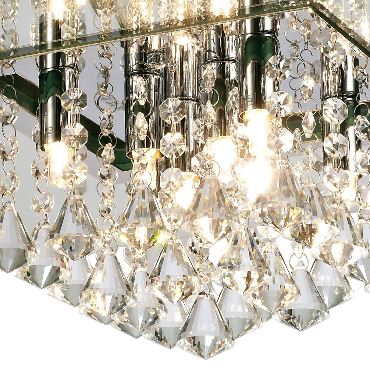 Starda 8 Light Crystal Flush Ceiling Light – Chrome