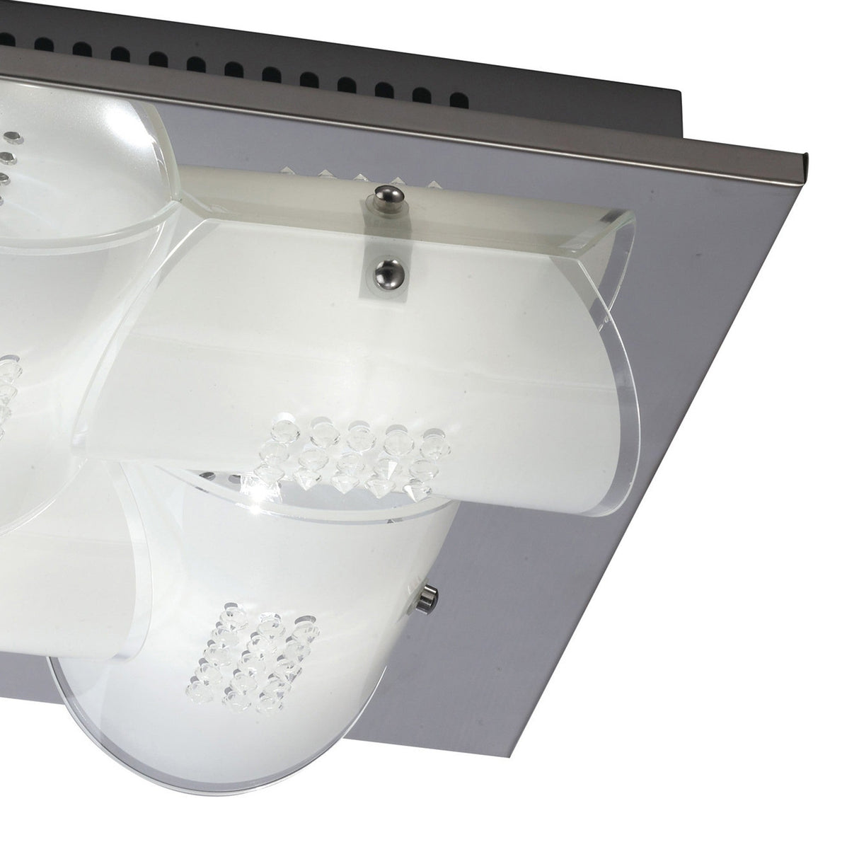 Starlis 4 Light Crystal/Glass Flush Ceiling Light – Chrome