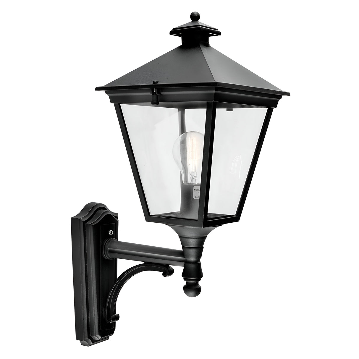 Turin 1 Light Up Wall Lantern - Black