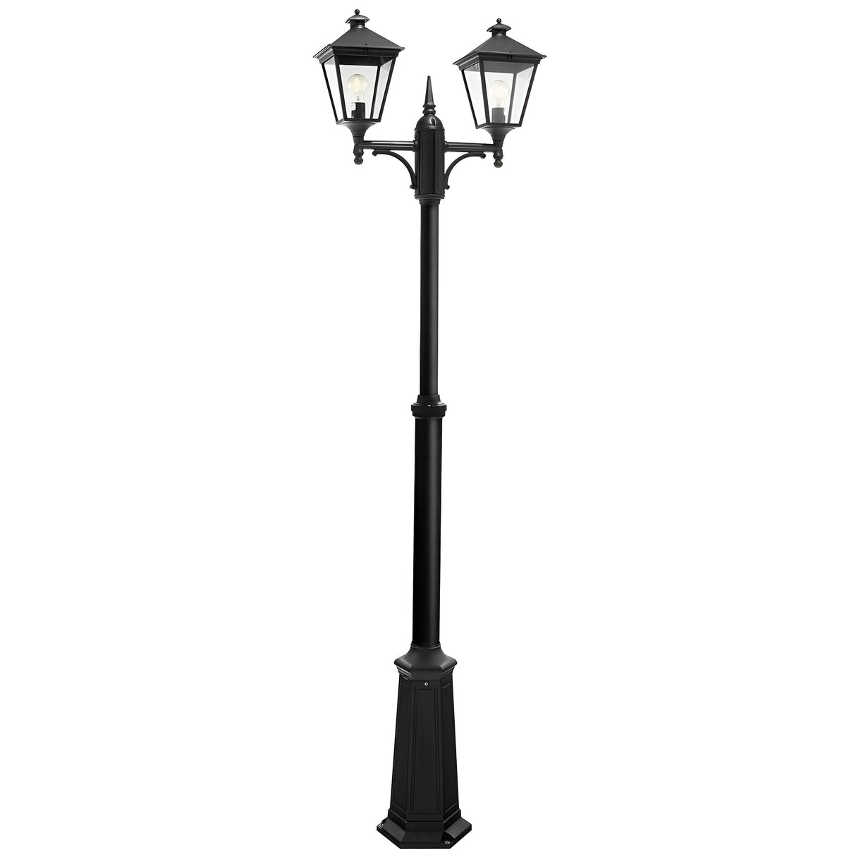 Turin 2 Light Twin Lamp Post - Black
