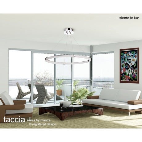 Tacca Round LED Suspension Light - Polished Chrome
