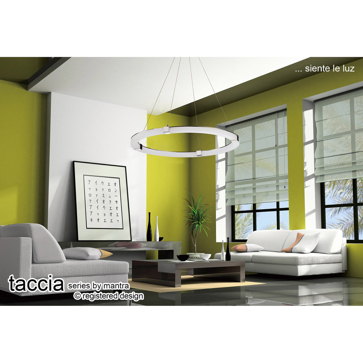 Tacca Round LED Suspension Light - Polished Chrome