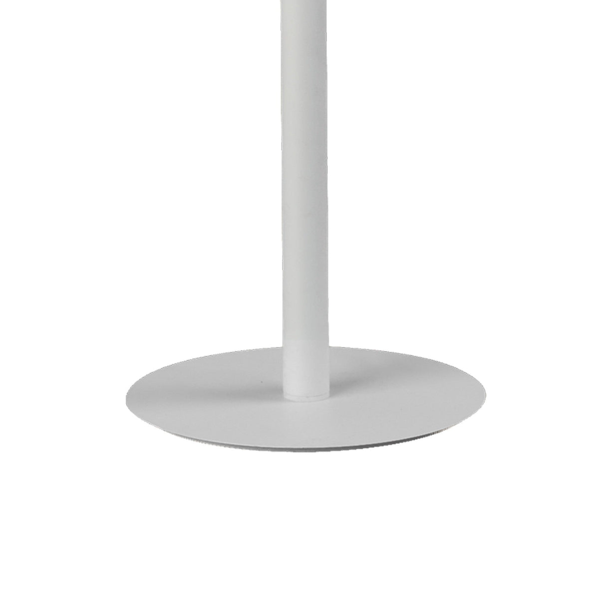 A close-up of the Take Blanco Dimmable LED Floor Lamp 9W 3000K in white shows its round base and sleek cylindrical design—ideal for modern interiors—set against a plain white background.