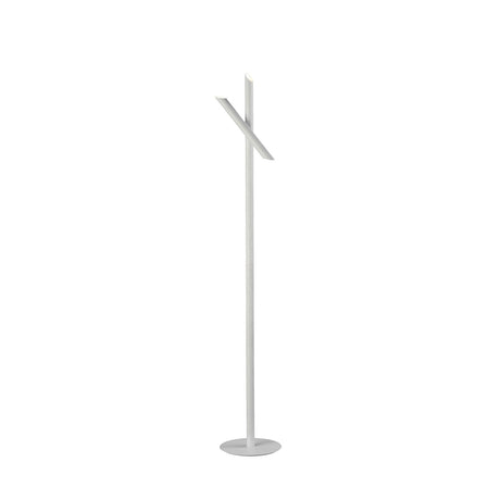 The Take Blanco Dimmable LED Floor Lamp 9W LED 3000K in White features a slim vertical pole, two angled flat panels, and a round base. Ideal for modern spaces, it offers touch dimming for easy brightness control.