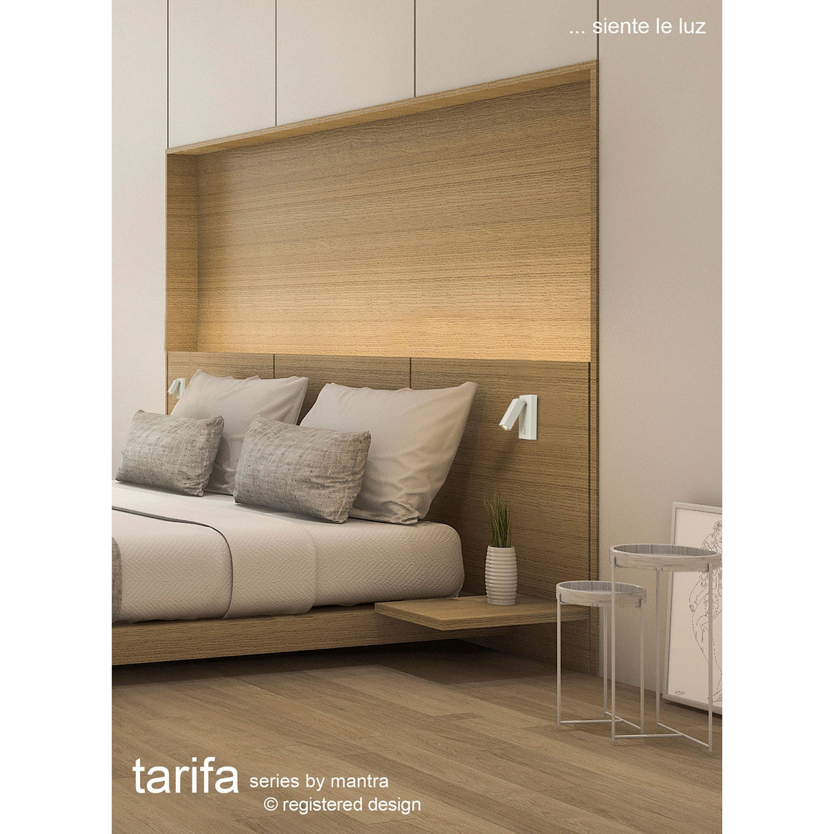 Tarifa Adjustable LED Wall/Reading Light With Switch - White