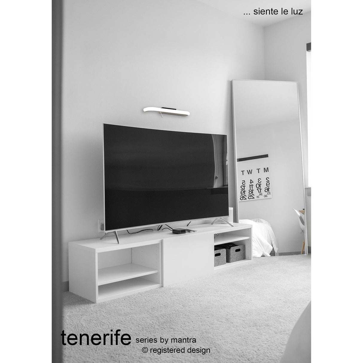 Tenerife LED Wall Light With Shelf & USB 8W 3000K - White