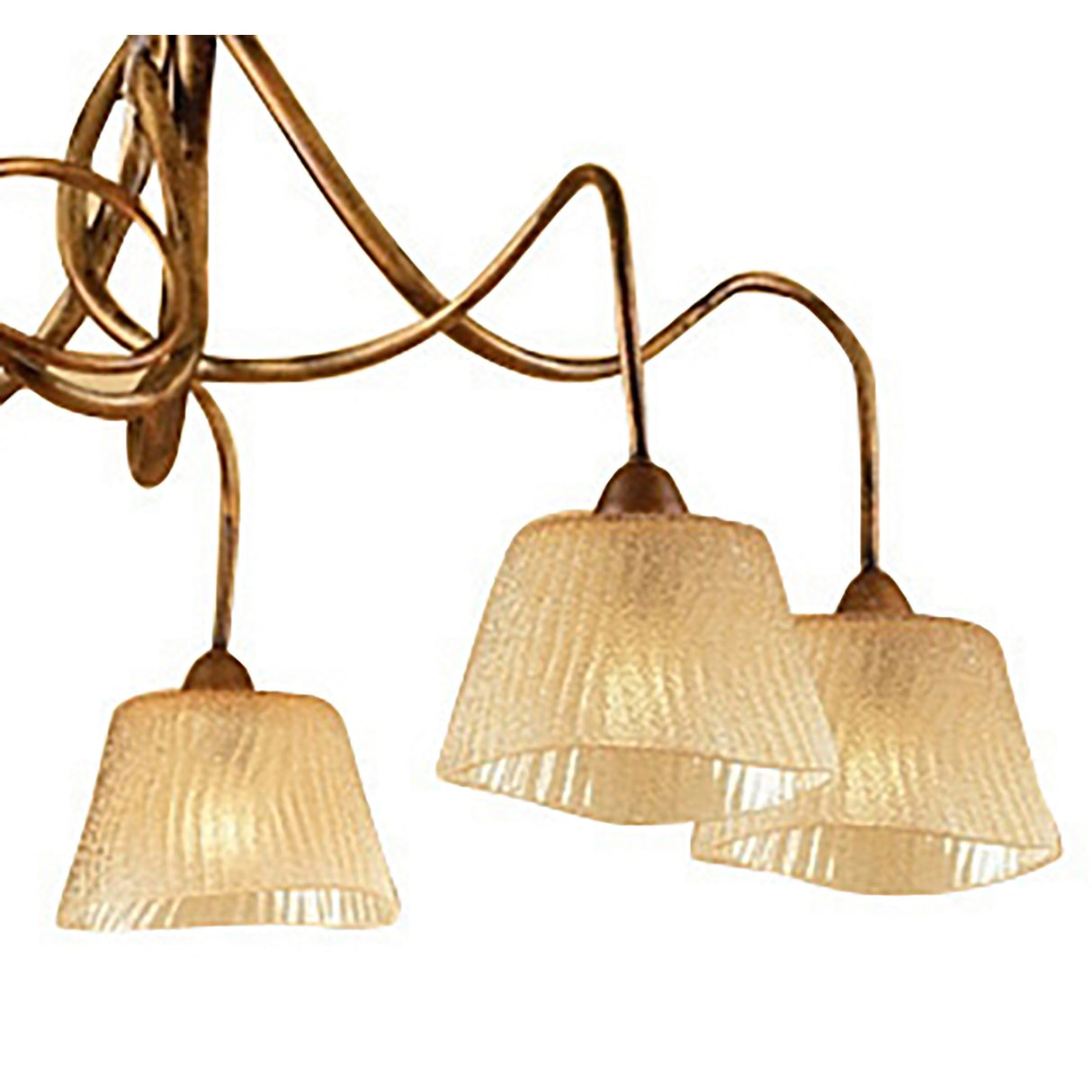 Tentacle 78cm 5 Light Chandelier - Rustic Gold