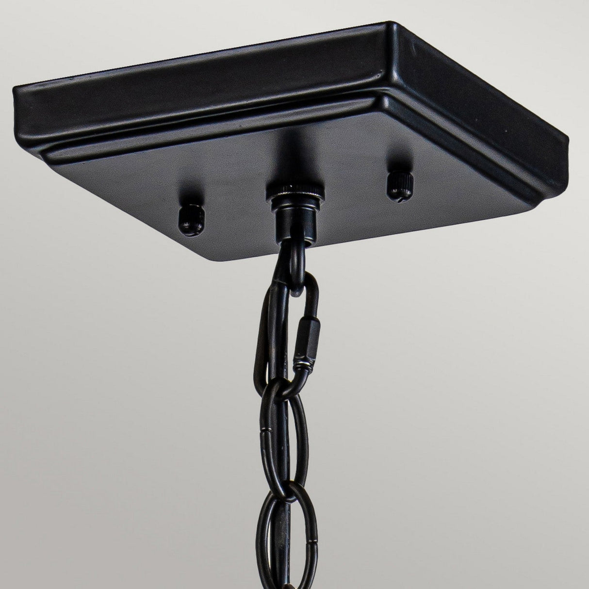 The Alderley 2 Light Tiffany Pendant in Vintage Bronze is ideal for suspending chandeliers or Tiffany pendant lights. This square canopy comes equipped with a chain, loops, and two visible screws for mounting, showcasing an Art Deco style that brings timeless elegance to any room.