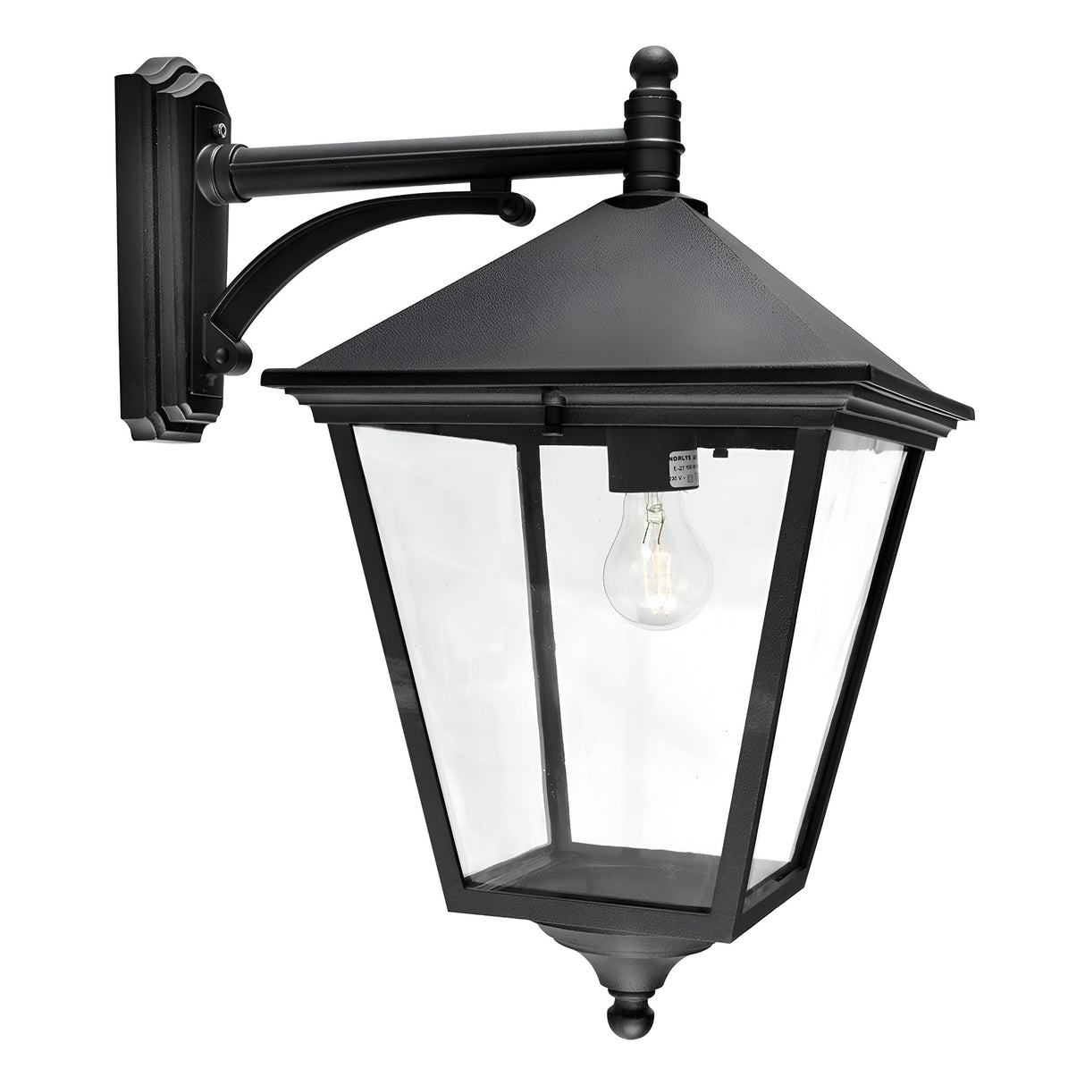 Turin Grande 1 Light Down Wall Lantern - Black