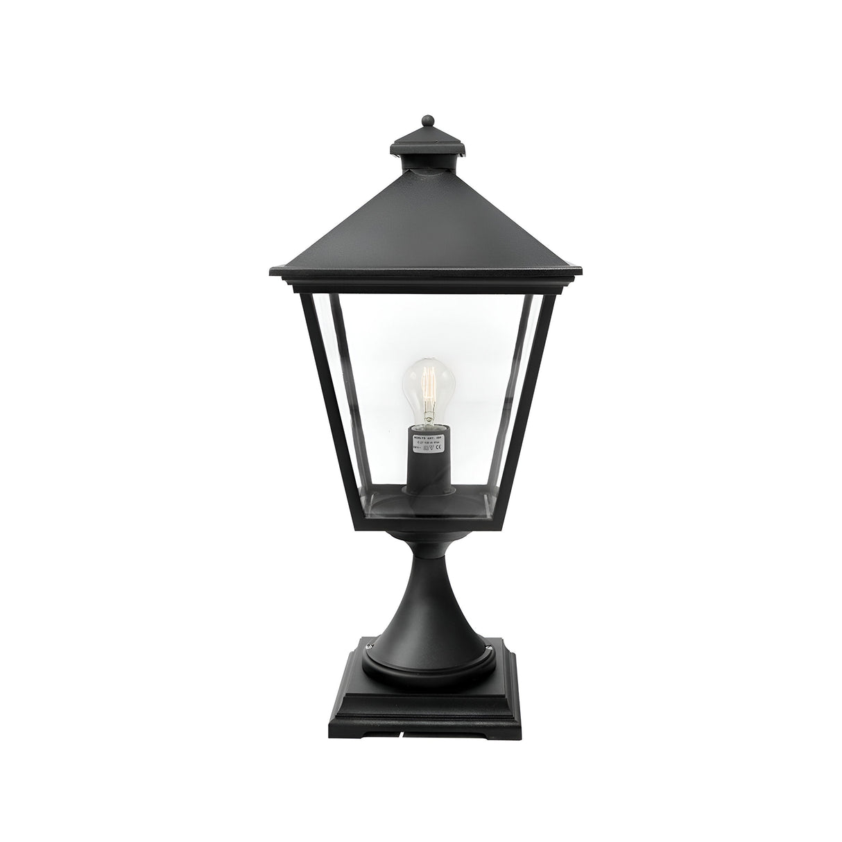 Turin Grande 1 Light Pedestal - Black