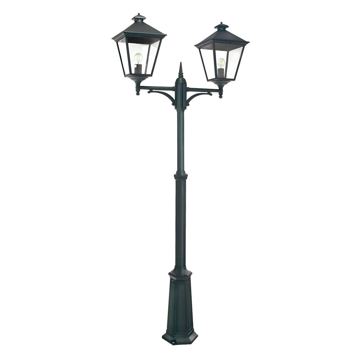 Turin Grande 2 Light Twin Lamp Post - Black