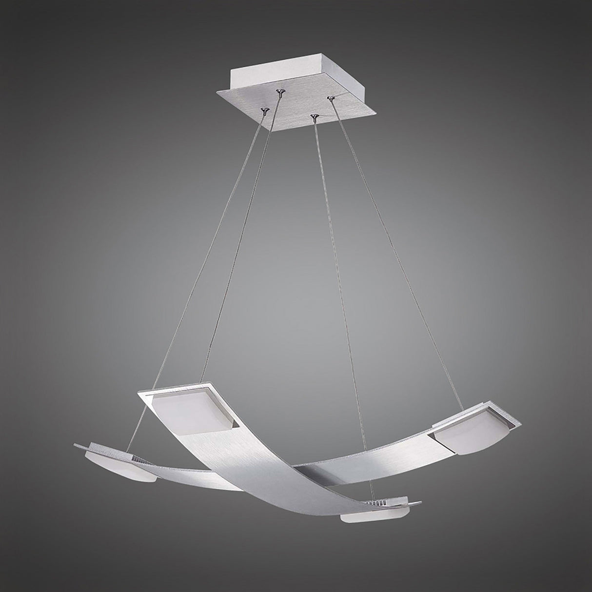 Thea Square LED Suspension Light - Satin Chrome