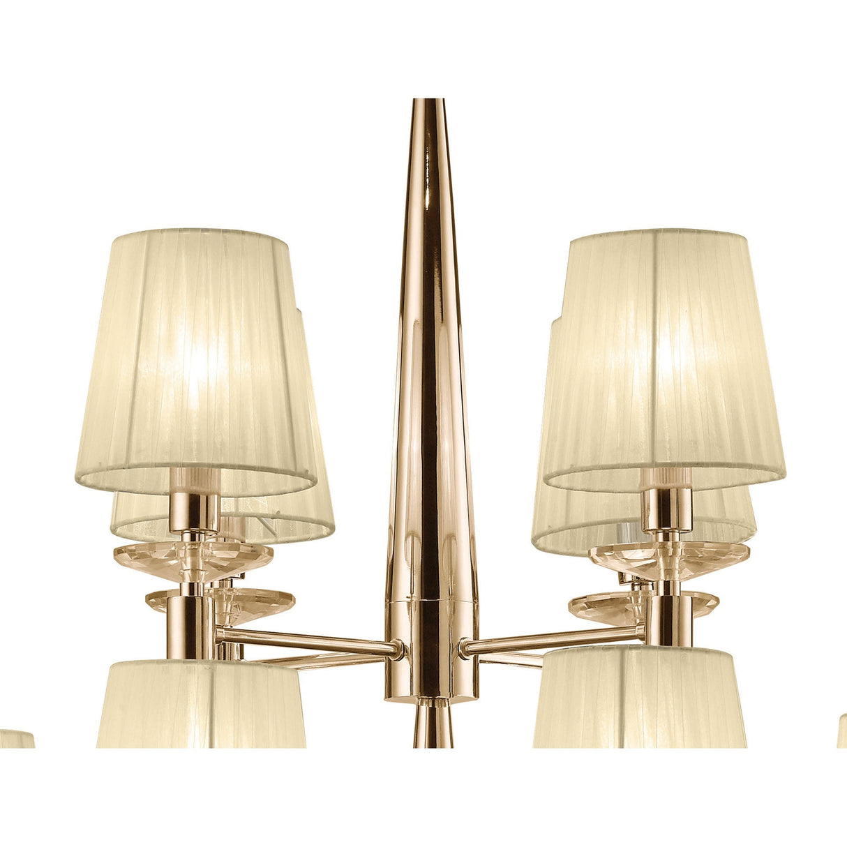 Tiffany 2 Tier 24 Light Crystal Chandelier - Gold With Cream Shades