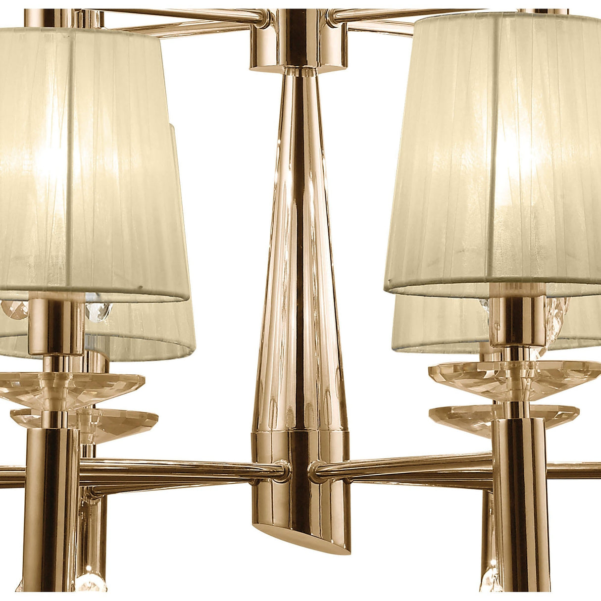 Tiffany 2 Tier 24 Light Crystal Chandelier - Gold With Cream Shades