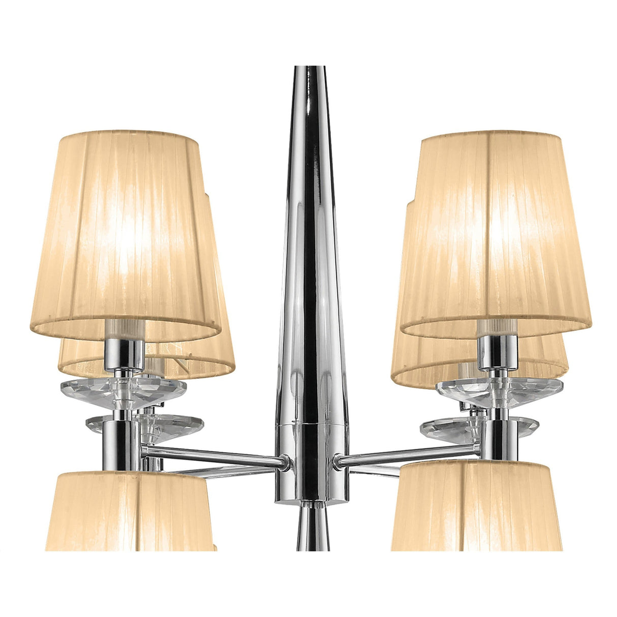 Tiffany 2 Tier 24 Light Crystal Chandelier - Chrome With Bronze Shades