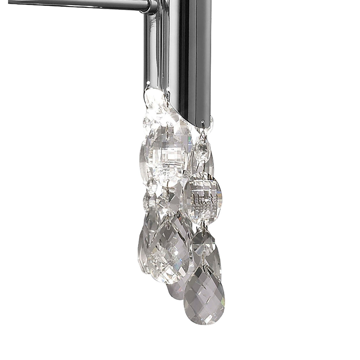 Tiffany  8 Light Crystal Chandelier - Chrome With Cream Shades