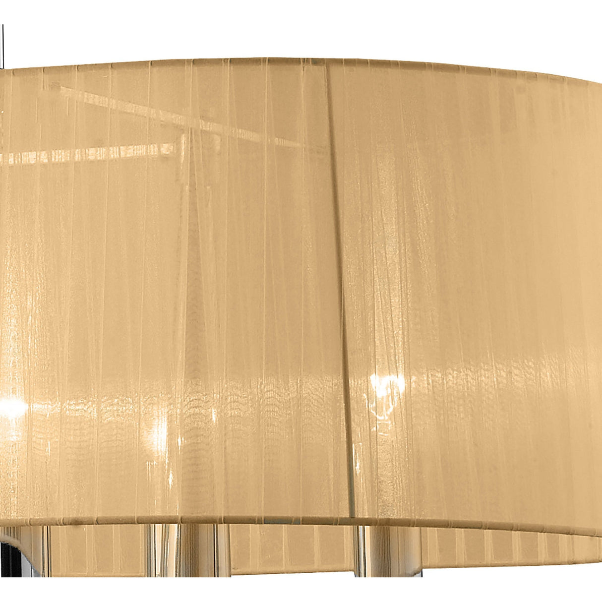 Tiffany Oval 8 Light Crystal Chandelier - Chrome With Bronze Shade