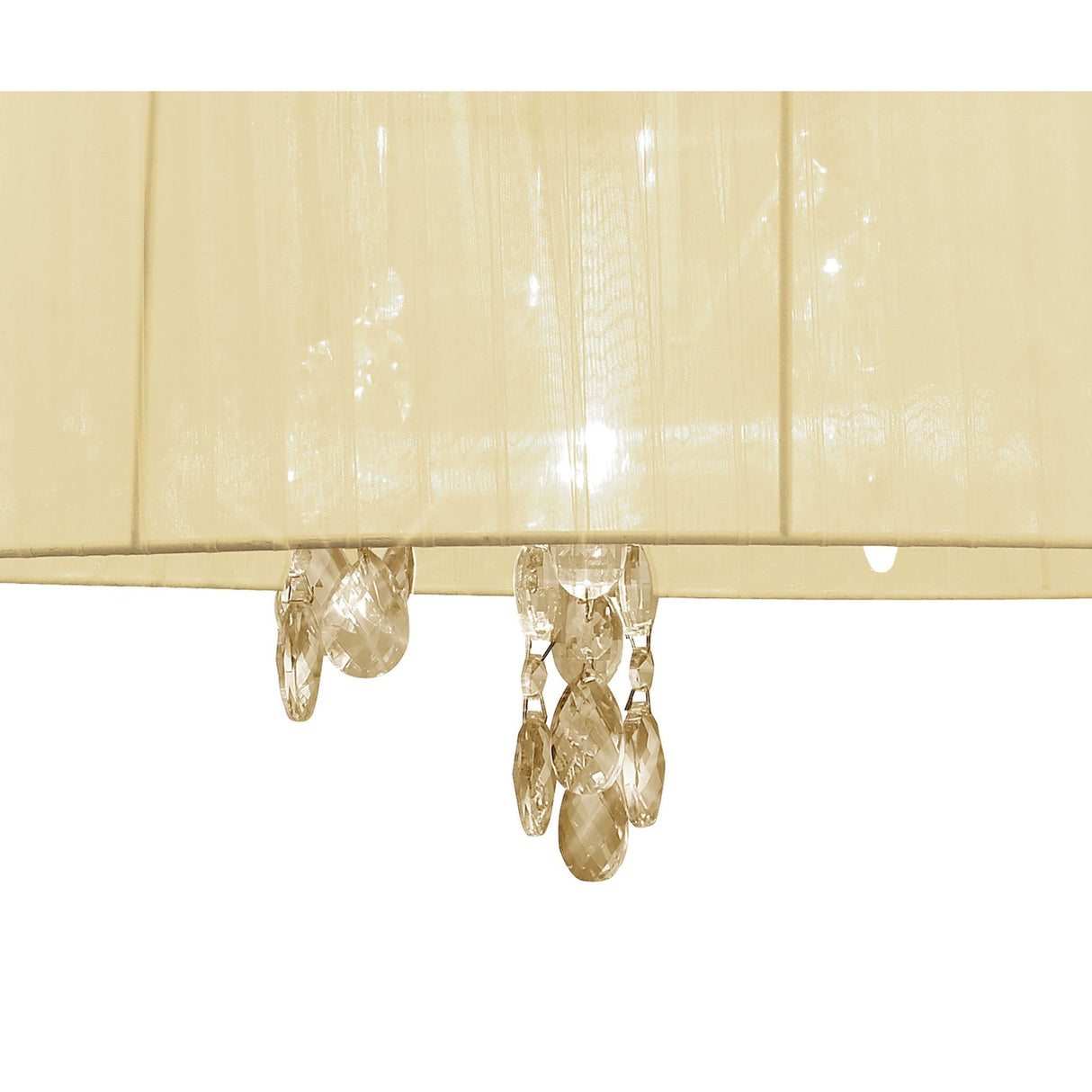 Tiffany 6 Light Crystal Pendant Light – French Gold With Cream Shade
