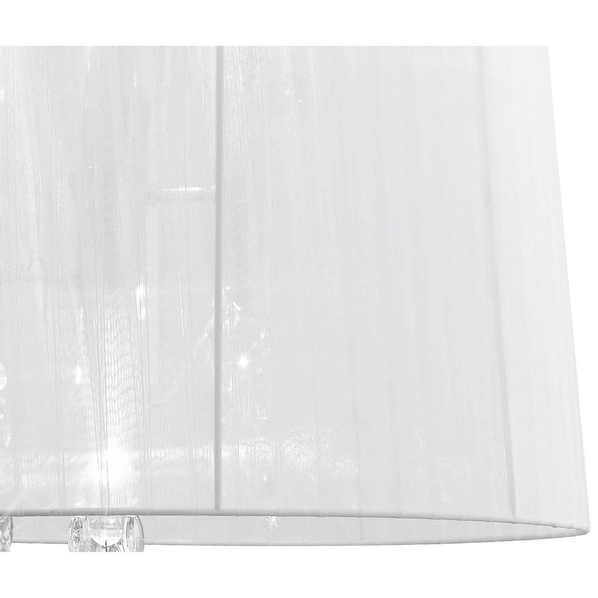 Tiffany 6 Light Crystal Pendant Light – Polished Chrome With White Shade