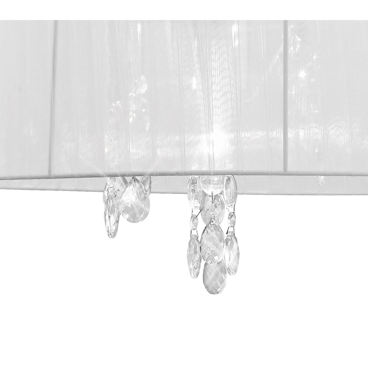 Tiffany 6 Light Crystal Pendant Light – Polished Chrome With White Shade