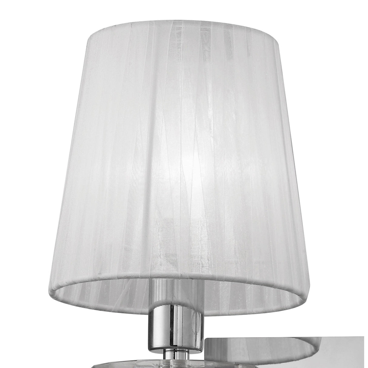Tiffany 4 Light Crystal Wall Light - Chrome With White Shades