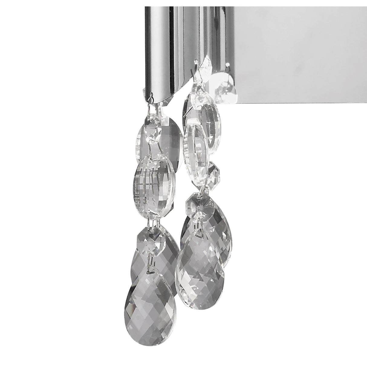 Tiffany 4 Light Crystal Wall Light - Chrome With White Shades