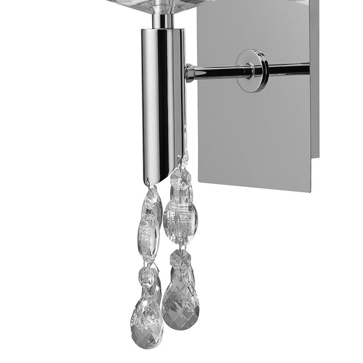 Tiffany 2 Light Crystal Wall Light - Chrome With White Shade