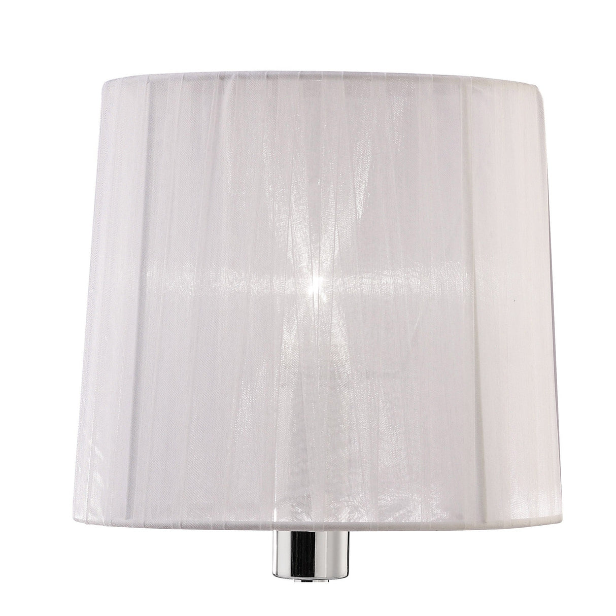 Tiffany 2 Light Crystal Table Lamp - Chrome With White Shade