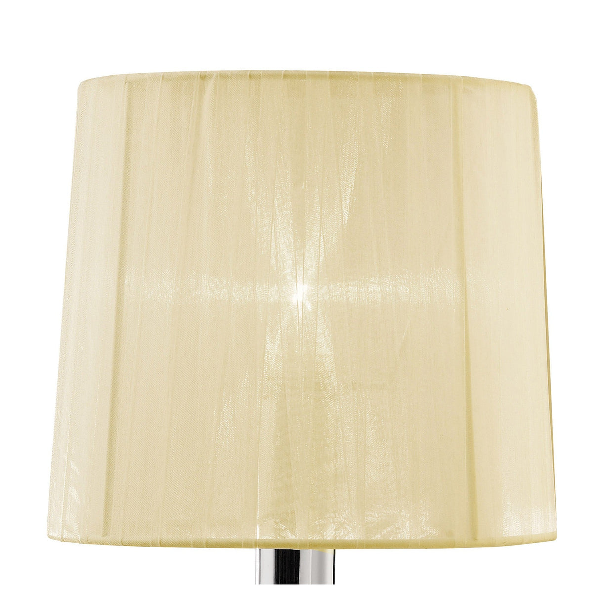 Tiffany 2 Light Crystal Table Lamp - Chrome With Cream Shade