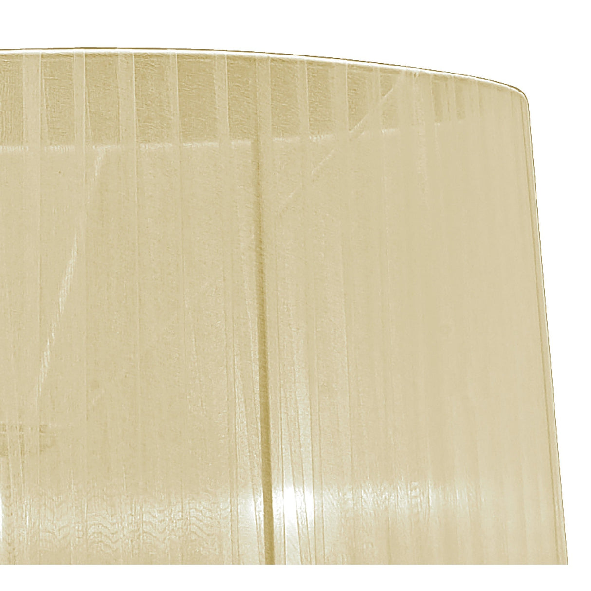 A close-up of the cream shade with subtle vertical lines on the Tiffany 6 Light Crystal Floor Lamp – Gold adds elegant charm, enhancing your space with a touch of sophistication.