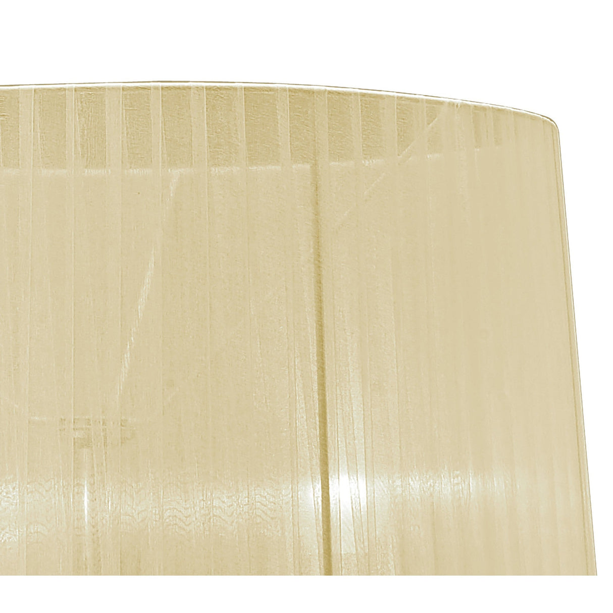 Close-up of the cream, textured shade from the Tiffany 6 Light Crystal Floor Lamp—its elegant, translucent design and chrome finish make it a stylish, dimmable lighting option for any space.