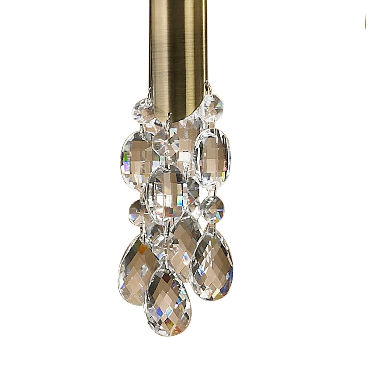 Tiffany 2 Tier 24 Light Crystal Chandelier - Brass With Bronze Shades